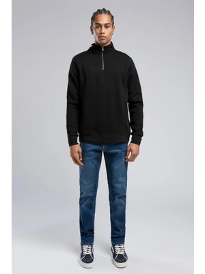 Lee Cooper Ceaser Erkek Dik Yaka Sweatshirt Siyah