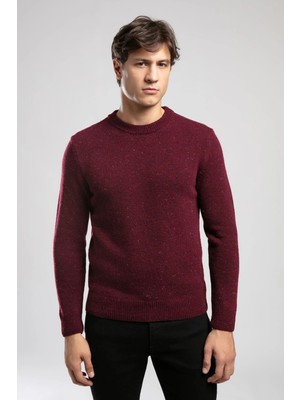 Lee Cooper Mor Erkek Yuvarlak Yaka Regular Fit Kırçıllı Kazak 261 Lcm 241019 Jos Mürdüm
