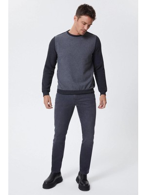 Lee Cooper Newdiagonal Erkek O Yaka Sweatshirt Gri