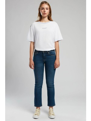 Lee Cooper Susie Yüksek Bel Normal Kesim Düz Paça Mavi Kadın Jean Pantolon