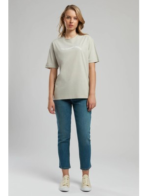 Lee Cooper Funny Yüksek Bel Normal Kesim Düz Paça Mavi Kadın Jean Pantolon