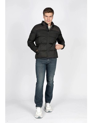 Lee Cooper Davis Erkek Dik Yaka Şişme Mont Siyah