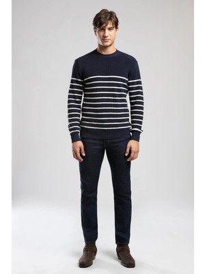Lee Cooper Yuvarlak Yaka Regular Fit Lacivert Erkek Kazak 261 Lcm 241020 Baldwın Lacivert-Ekr
