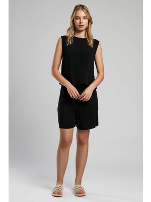 Lee Cooper Standart Bel Rahat Siyah Kadın Şort 252 Lcf 221007 Sarına Siyah