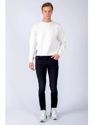 Lee Cooper Jeff Erkek Skınny Süper Dar Kesim Normal Bel Dar Paça Jean Pantolon Gri