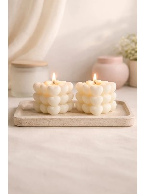 Kalpli Doğal Soya Bubble Mum Romantik Kokulu Mum