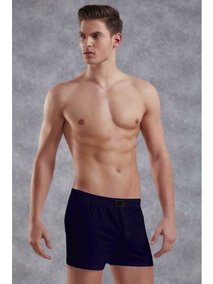 DOREANSE Düğmeli Siyah Boxer 3XL Erkek Pamuklu Büyük Beden Düz Tasarım