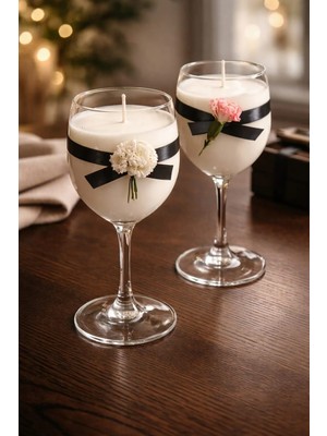 Kokulu Romantik Beyaz Kadeh Mum Dekoratif Doğal Soya Mum