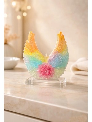 El Yapımı Dekoratif Kanatlı Melek Mumları Doğal Soya Mum