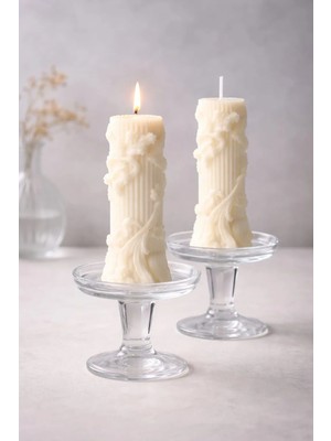 Renkli El Yapımı Dekoratif Sarmaşıklı Mum Kokulu Doğal Soya Mum