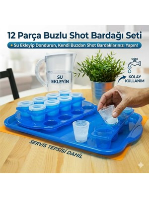Pratik Buz Bardak Kalıbı Ice Shot Glasses 12 Hazneli