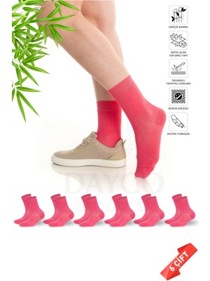 Dayco Premium Dikişsiz Pembe Kadın Bambu Soket Çorap - 35-38 - 350-PMB