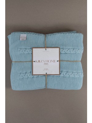 Koza Home Trenza Mavi Tek Kişilik Battaniye 15046