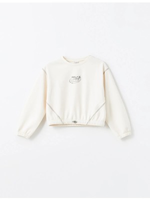 Lc Waikiki Yeni Sezon Bisiklet Yaka Soft Touch Kız Çocuk Sweatshirt