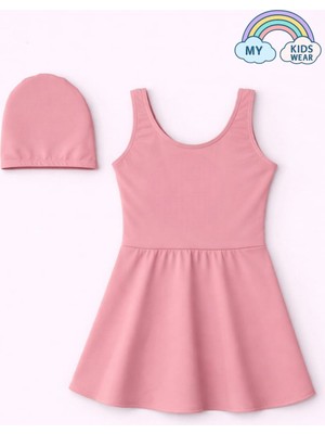 My Kids Wear Kız Çocuk  Şapkalı Etekli Mayo Takımı (Külotlu Mayo) 12711