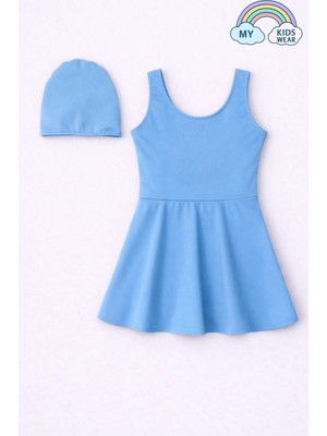 My Kids Wear Kız Çocuk  Şapkalı Etekli Mayo Takımı (Külotlu Mayo) 12705