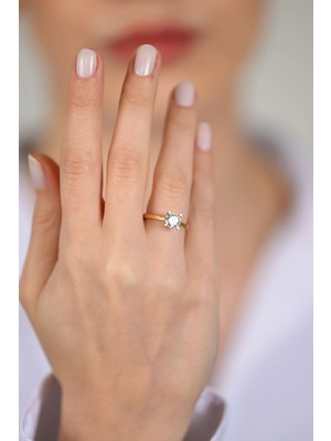 14 Ayar Altın Tek Taş Yüzük