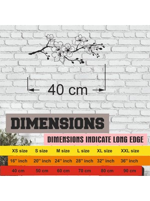 Asa Store Lazer Kesim Metal Duvar Dekoru, Yatay Çiçek Figürü 40 cm