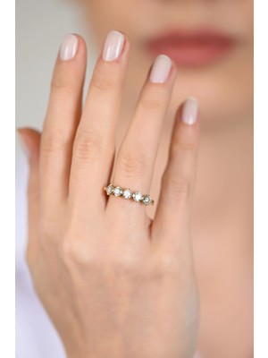 14 Ayar Altın Beş Taş Yüzük