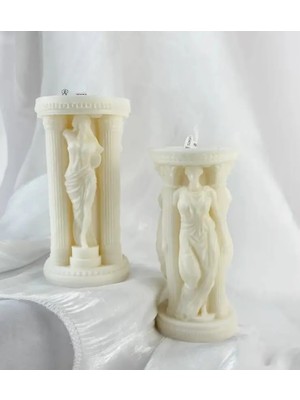 Doğal Soya Kokulu Antik Yunan Roma Tanrıçaları Mum Dekoratif Antik Mum