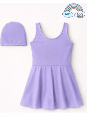 My Kids Wear Kız Çocuk  Şapkalı Etekli Mayo Takımı (Külotlu Mayo) 12704