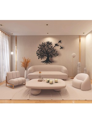 Asa Store Lazer Kesim Metal Duvar Dekoru, Ağaç Figürü 40 cm