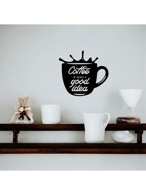 Asa Store Lazer Kesim Metal Duvar Dekoru, Kahve Bardağı 40 cm