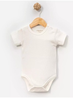 Angeltouch Pamuklu Kız Erkek Bebek Body Atlet Kısa Kol Raporlu Renkli