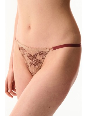 Penti Bej Lace Dantel Brazilian Külot