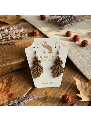 Koçak Takı Ahşap Küpe Modern Özgün Minimalist Takı Model No 267