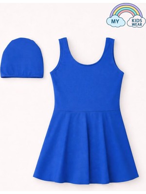 My Kids Wear Kız Çocuk  Şapkalı Etekli Mayo Takımı (Külotlu Mayo) 12708