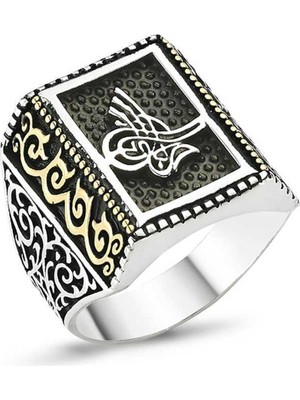 Pazarcan Gümüş Tuğralı Erkek Yüzük