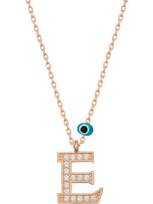 Pazarcan Gümüş Nazar E Harfi Kadın Kolye