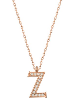 Pazarcan Gümüş Z Harfi Kadın Kolye