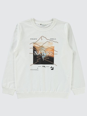 Civil Boys Nature Baskılı 6-9 Yaş Sweatshirt - Ekru