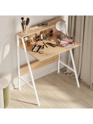 Ayz Piyano Çalışma Masası Oyuncu Masası Kahve Köşesi Makyaj Masası Çok Amaçlı Masa Beyaz - Çam