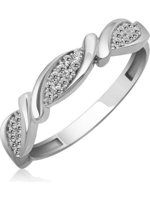 Pazarcan Gümüş Zirkon Taşlı Kadın Yüzük