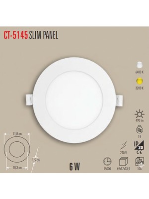 Cata Ct 5145 6W Panel LED Spot Armatür Günışığı