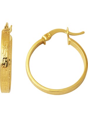 Bilezikci 14 Ayar 2,5 cm. Çaplı Versage Halka Küpe Altın