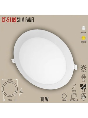 Cata CT-5169 18W Slim Panel Günışığı