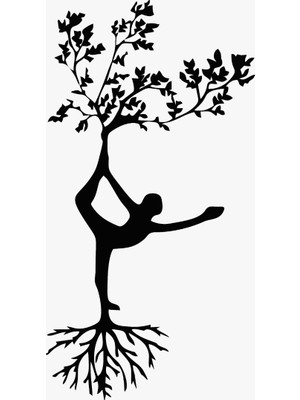 Asa Store Lazer Kesim Metal Duvar Dekoru, Ağaç Bale Figürü 40 cm