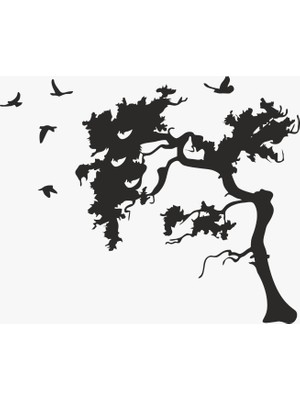 Asa Store Lazer Kesim Metal Duvar Dekoru, Kuşlar ve Ağaç 40 cm