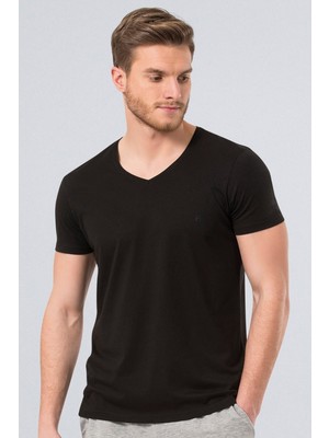 Cacharel Erkek V Yaka T-Shirt 2170/Siyah