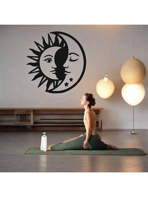 Asa Store Lazer Kesim Metal Duvar Dekoru, Güneş Ay 40 cm