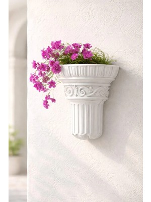 Yaratıcı Sanatlar Atölyesi Duvar Saksısı Büyük Boy 30 cm Roma Sütunu Tasarım Saksı Vazo Özel Tasarım El Yapımı Dekoratif Saksı