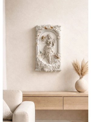 Yaratıcı Sanatlar Atölyesi Kabartmalı Kadın Figürü Duvar ve Masa Dekoru 3 Boyutlu Duvar Heykeli Antik Roma Yunan Heykel 25 cm