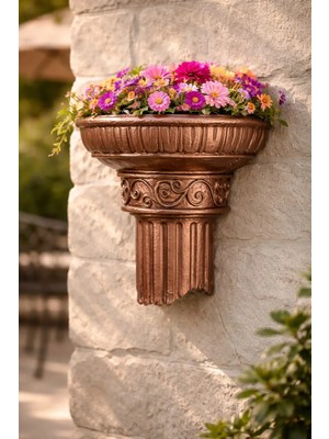 Yaratıcı Sanatlar Atölyesi Duvar Saksısı Büyük Boy 30 cm Roma Sütunu Tasarım Saksı Vazo Özel Tasarım El Yapımı Dekoratif Saksı