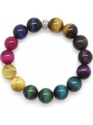 Tesbihname Küre Kesim Çoklu Kaplan Gözü Doğaltaş Kombinli Çocuk Enerji Bilekliği