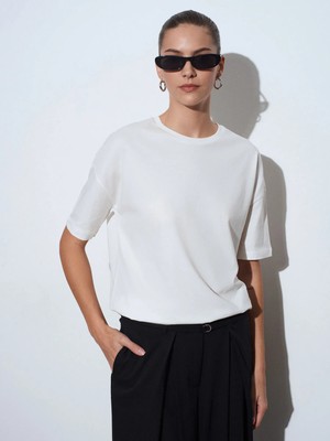 Dilvin 3683 Basic T-Shirt-Ekru