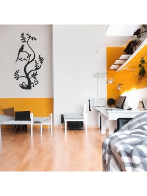 Asa Store Lazer Kesim Metal Duvar Dekoru, Daldaki Kuş 40 cm